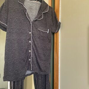 Nine West Gray Button-Up Pajama Set